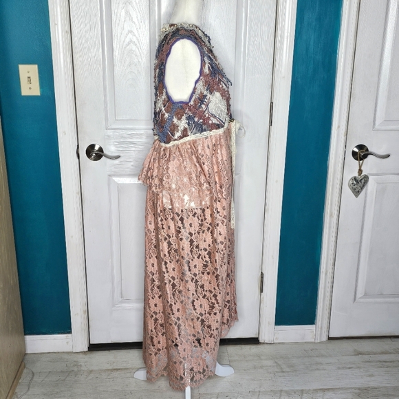 Sleeveless Duster Handmade Upcycled Long Cardigan Small-Medium - Picture 6 of 14